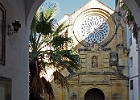Cordoba Im Eingang der Kirche St. Pablo an der CalleCapitulares, gegenüber vom Rathaus : Kirche, Palmen
